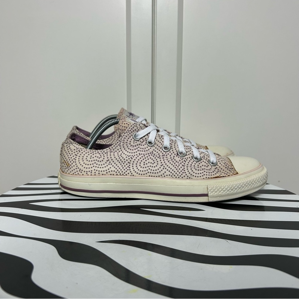Converse ctas low polka dot heart purple beige - Picture 1 of 8
